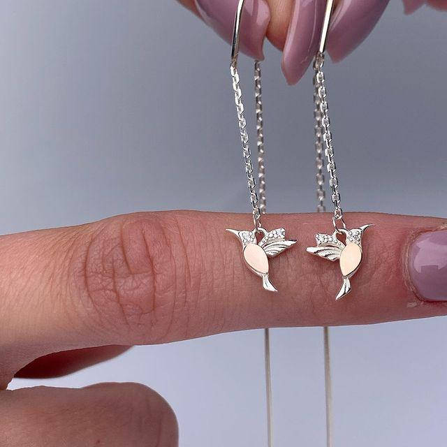 

Серьги протяжки из серебра и золота