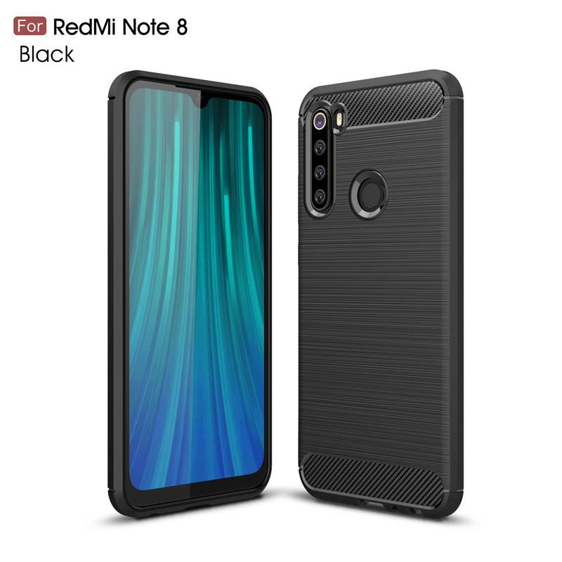 

Противоударный чехол для Xiaomi Redmi Note 8 карбон, Черный