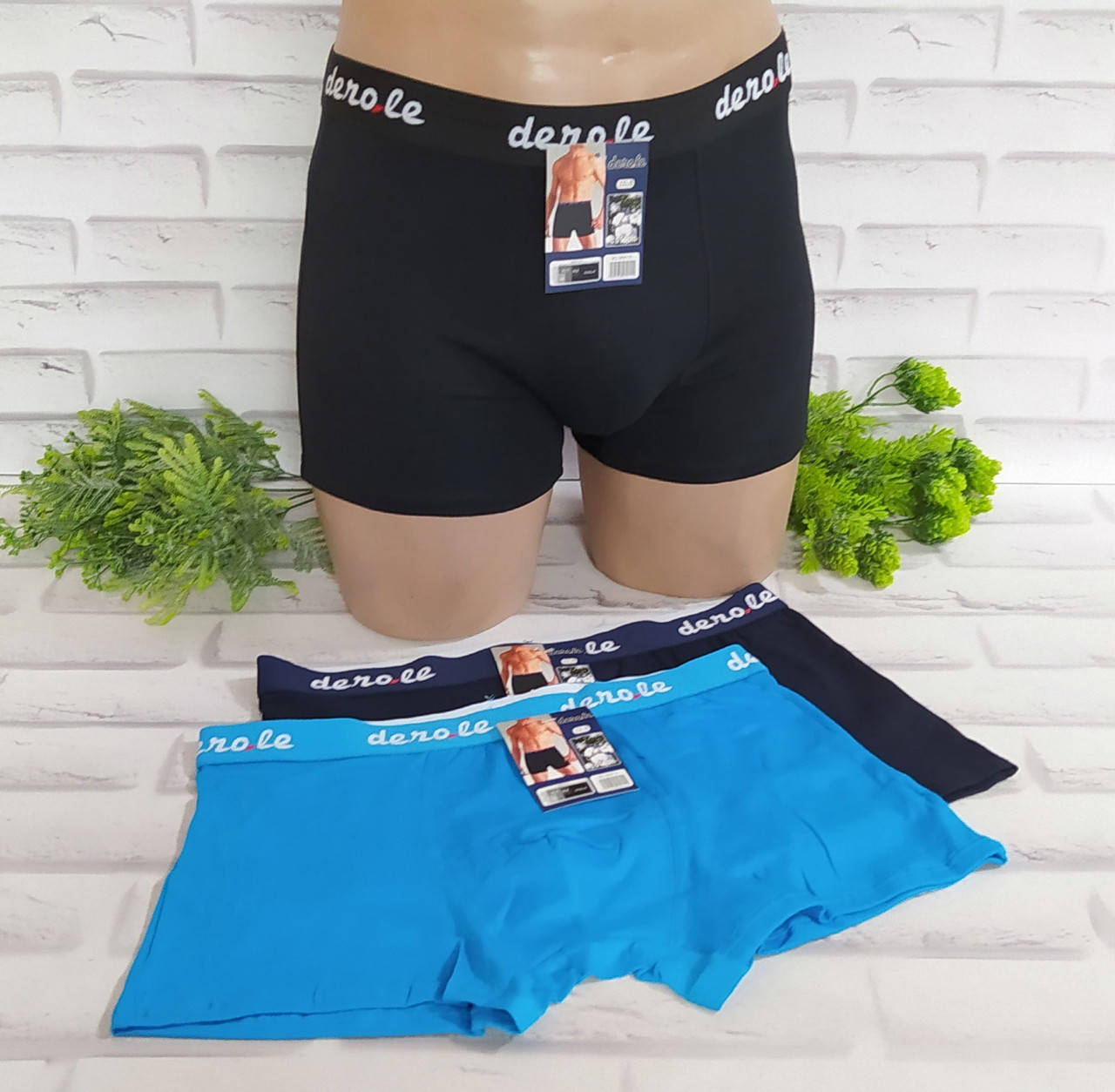 

Трусы мужские боксеры 2XL 52-54 раз Derole хлопок, Разные цвета