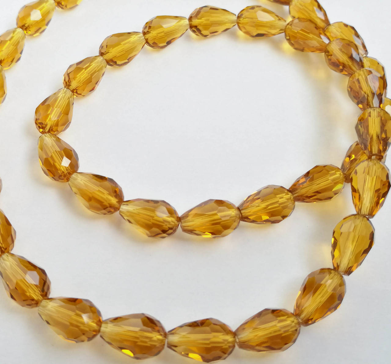 

Кришталева намистина, крапля, медова, 7х11 мм, 60 намистин