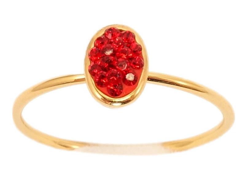 

Кольцо Xuping Позолота 18K с кристаллами Swarovski "Овал с мелкими красными кристаллами" р.17,17.5