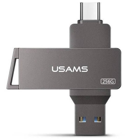 

Флешка USAMS US-ZB202 Type-C OTG USB3.0 256GB, серая, Серый