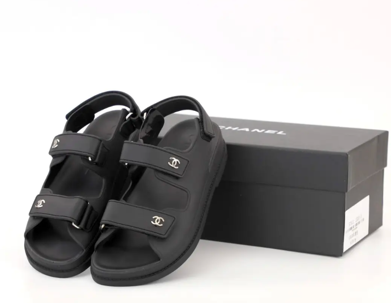 

Женские сандали Chanel Dad Sandals черные. код KD-12496