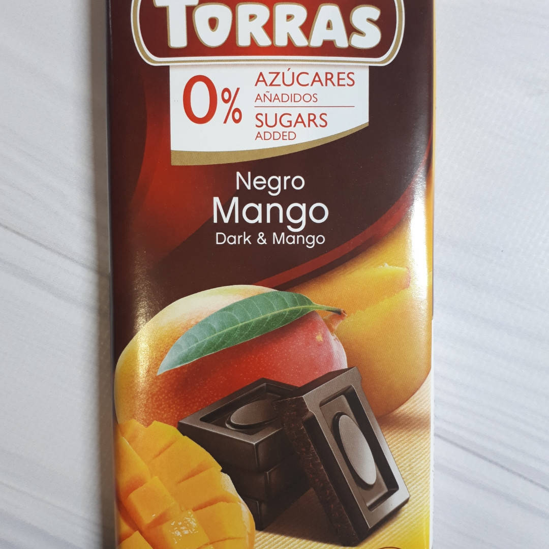 

Шоколад без сахара Torras черный с кусочками манго Испания 75г