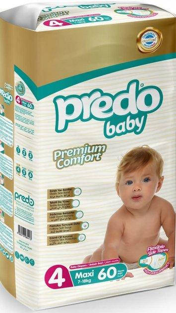 

Подгузники Predo Baby Diaper Jumbo Maxi Size 4 7-18 кг 60 шт, Белый