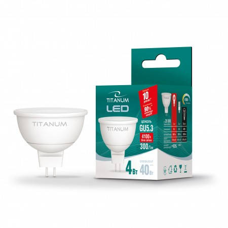

LED лампа TITANUM MR16 4W GU5.3 4100K 220V