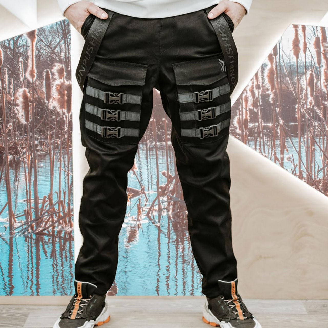 

Мужские штаны брюки карго Огонь Пушка FASTEN черные с карманами XS, S, M, L, XL, XXL