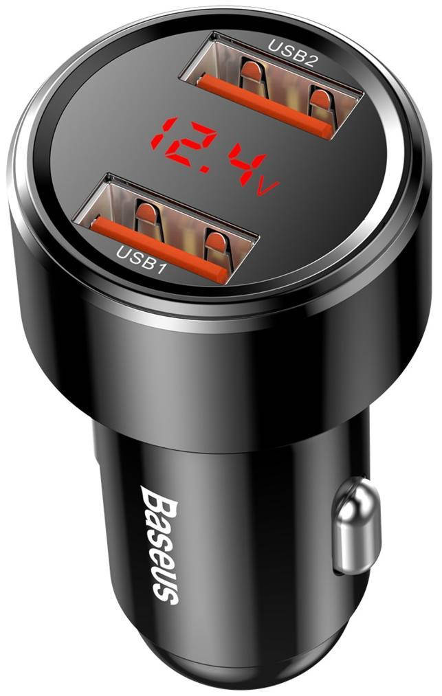

Автомобильное зарядное устройство в прикуриватель Baseus Быстрая зарядка QC 2x3.0 Черный (CCMLC20A-01)