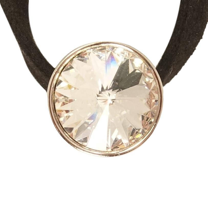 

Кулон Xuping Родий с кр-ми Swarovski на черной ленте "Кристалл Сlear" длина 31-36,5см