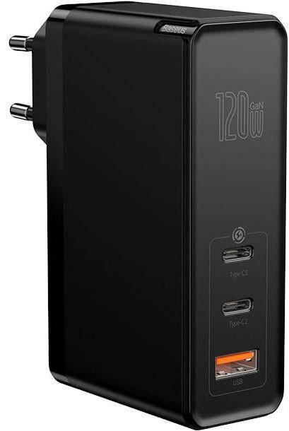 

Сетевое зарядное устройство с поддержкой быстрой зарядки Baseus GaN Mini 2xUSB Type-C/USB Port + Type-C Cable, Черный