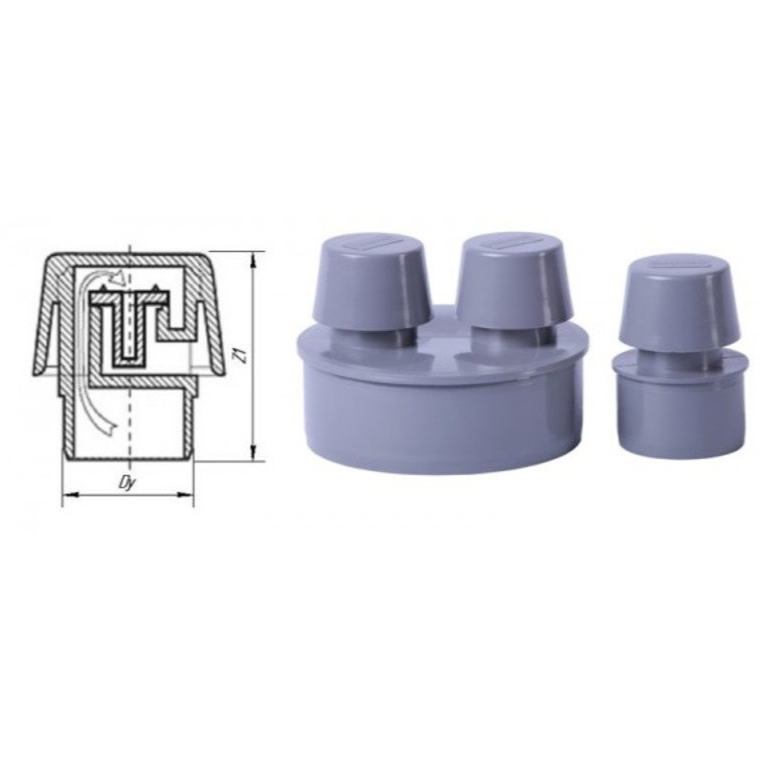 

Воздушный клапан для внутренней канализации 110 мм Интерпласт, Серый