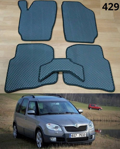 

Коврики ЕВА в салон Skoda Roomster '07-15, Черный
