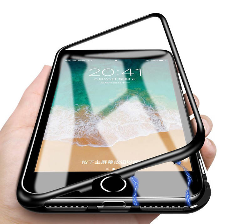 

Магнитный чехол Magnetic для Apple iPhone 6 / 6s два стекла (Разные цвета) Черный