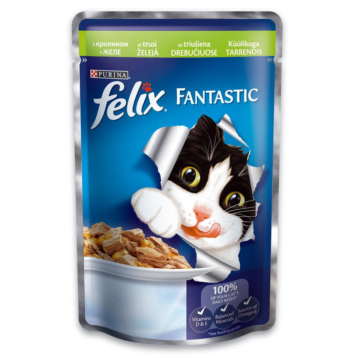 

Purina Felix Fantastic Консервы для кошек с кроликом в желе 85 г