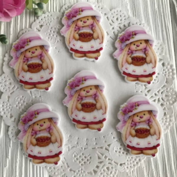 

Кабошон Зайка в капелюшку, 3,8 см