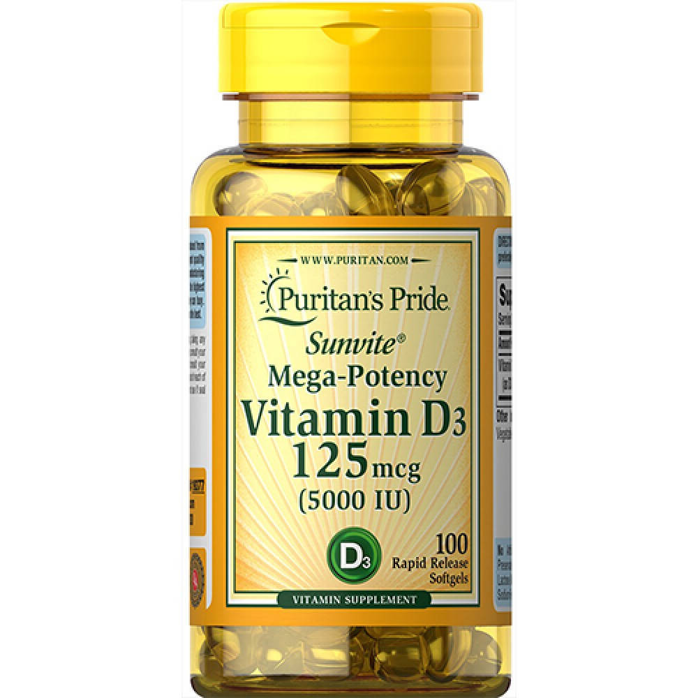 

Puritan's Pride Vitamin D3 5000 IU 100 Softgels