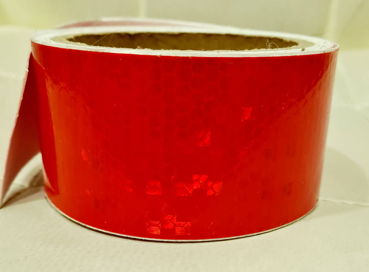 

Светоотражающая лента самоклейка 5 см,лента полоска. Габариты.Авто красная, Белый