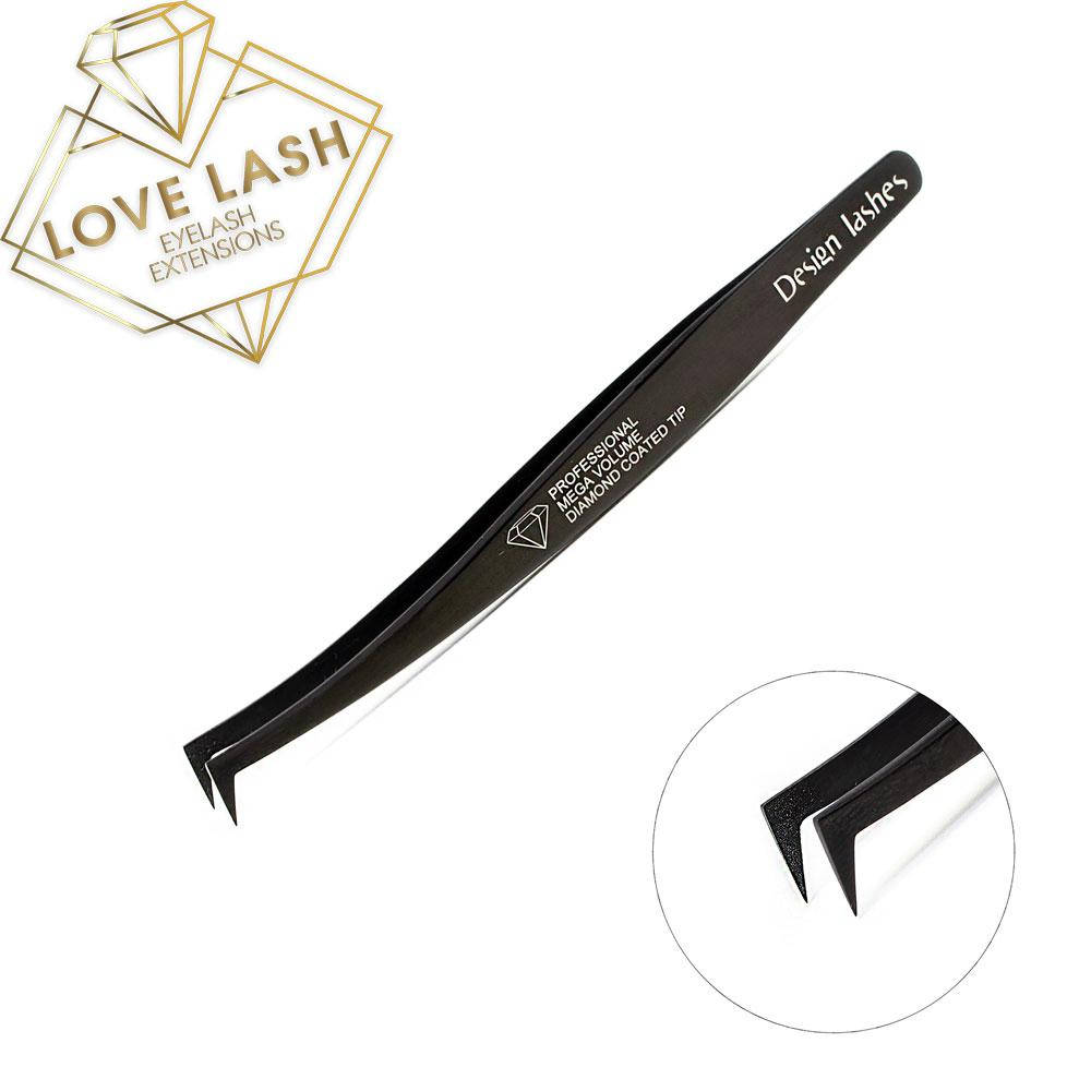 

Пинцет Design Lashes L-Type Diamond (черный топорик)