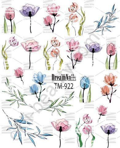 

Слайдер-дизайн «Акварельные цветы» TM - 922 Dream Nails (водные наклейки)
