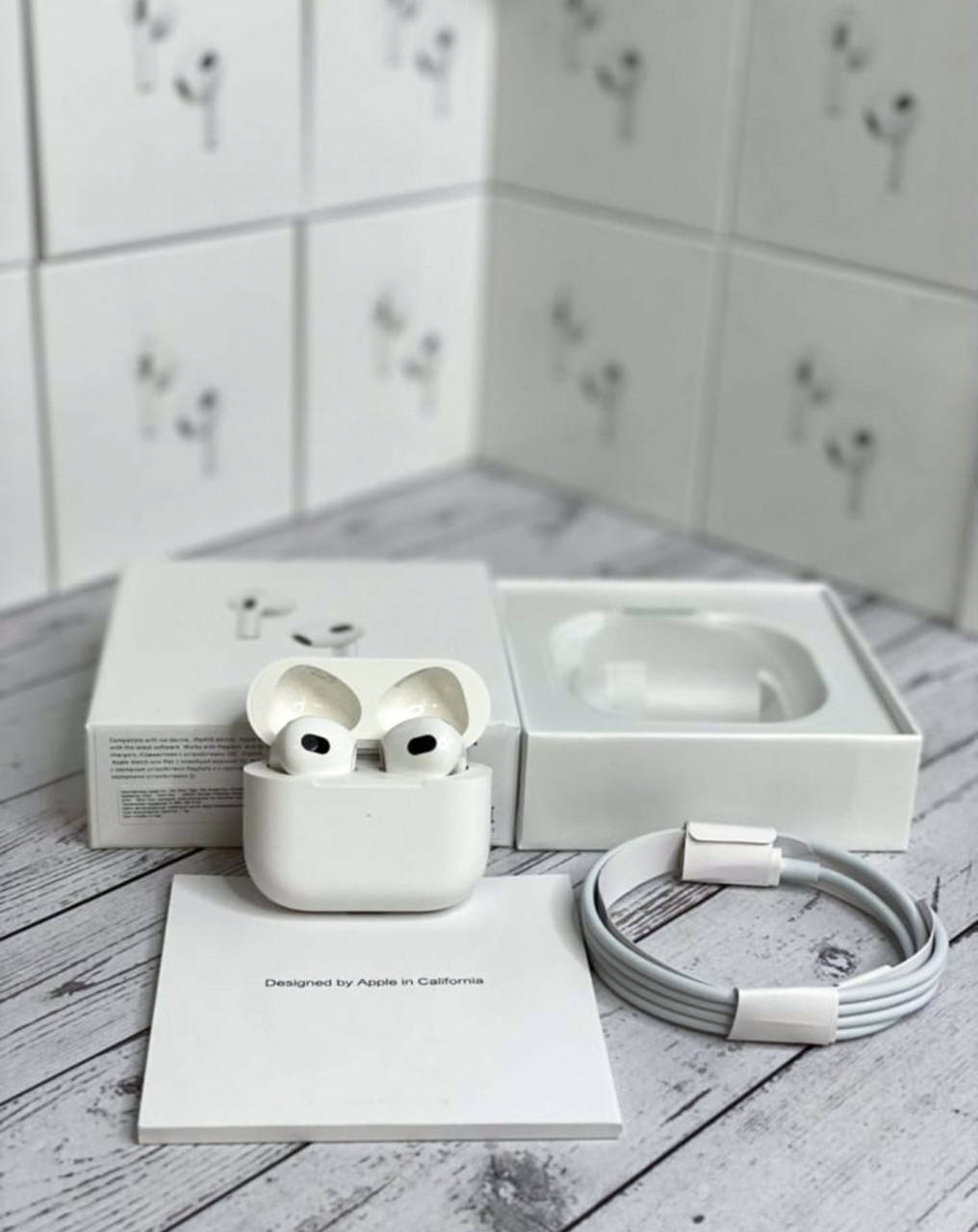 

Люкс AirPods 3 Чип AirOha 1562. Пробиваются на сайте. Цвет Белый на копию Верся 2022г