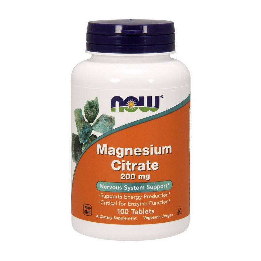 

Магний цитрат "Magnesium Citrate", Now Foods, 200 мг, 100 таблеток