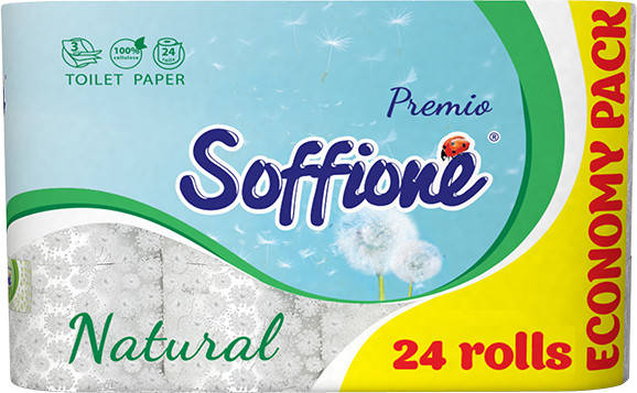 

Туалетний папір Soffione Natural 24шт 3 шари