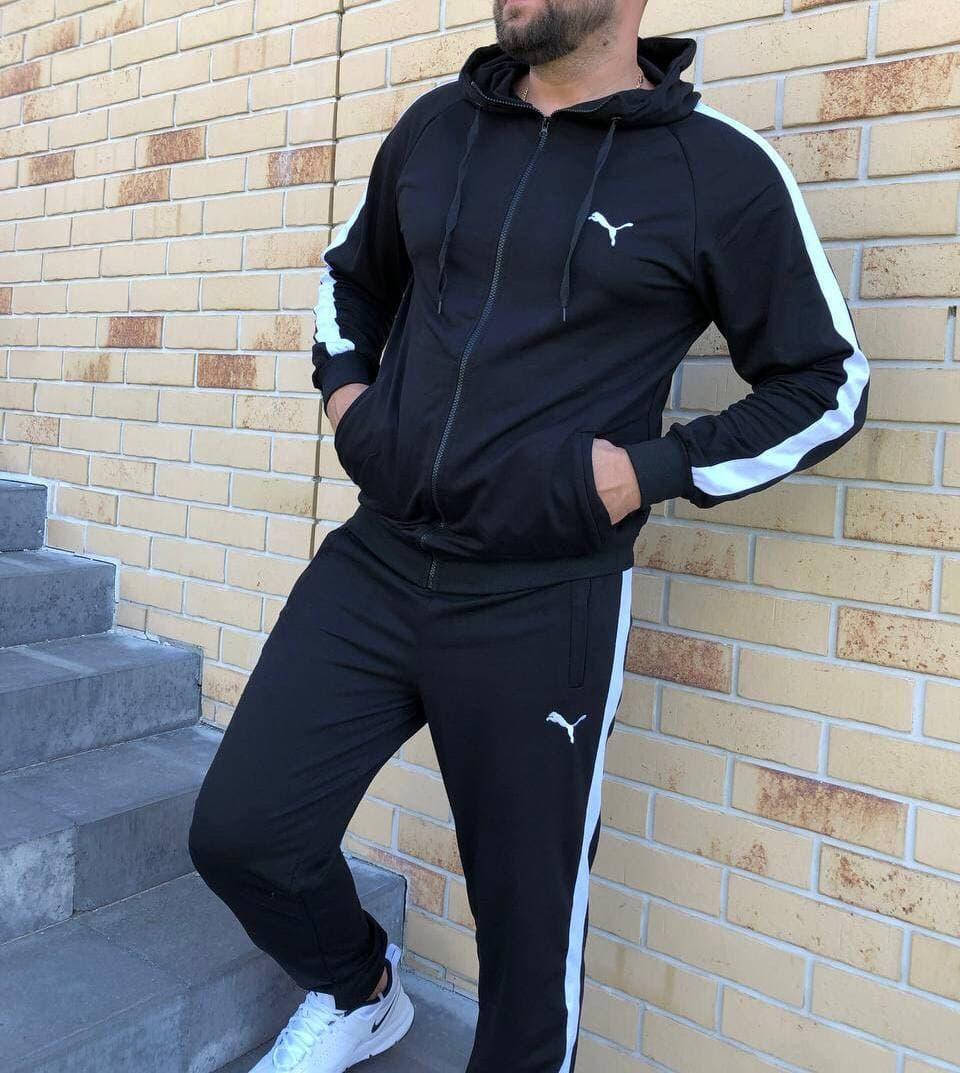 

Черный мужской спортивный костюм Puma. Мужской спортивный костюм Пума черного цвета