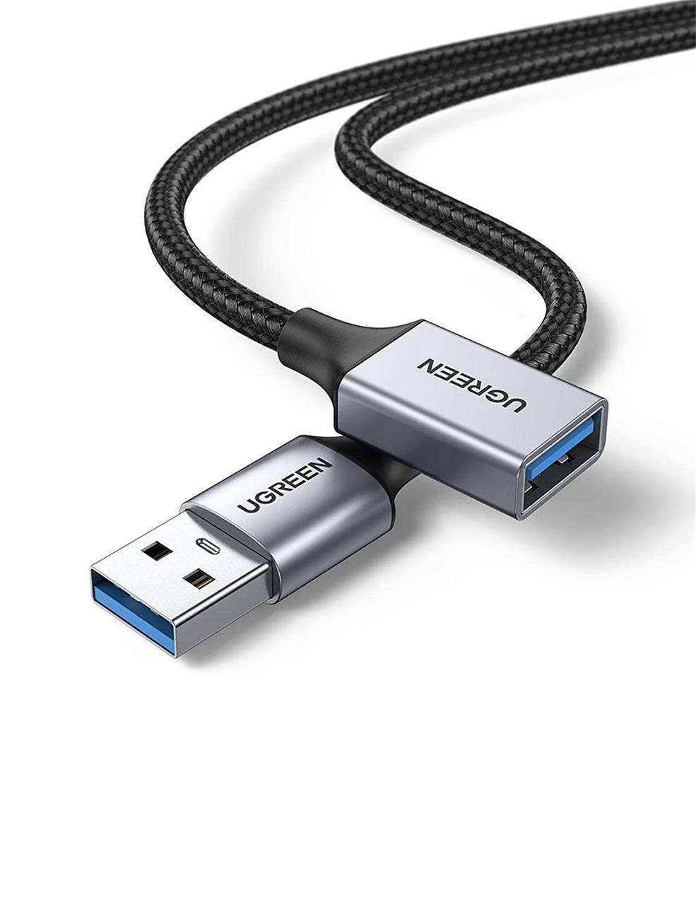 

Удлинительный кабель 1м UGREEN USB 3.0 Тип A, удлинитель для передачи данных 5 Гб/с совместим с концентратором, Черный