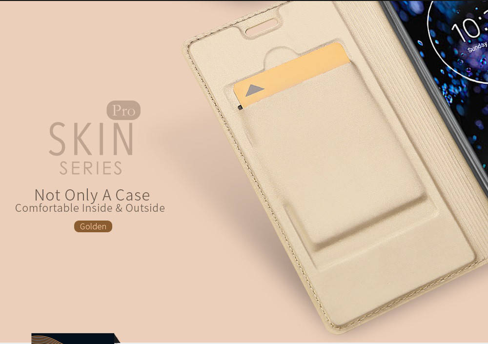 

Кожаный чехол книжка Kiwis на Sony Xperia XZ2 Premium (4 цвета) золотой