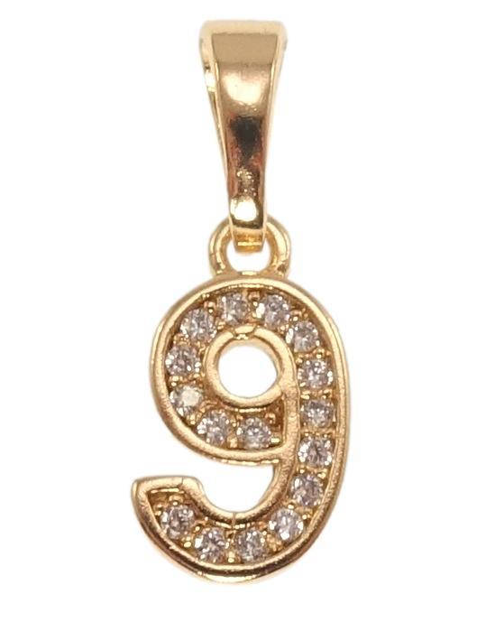

Кулон детский Xuping Позолота 18K "Цифра 9 с цирконием" для цепочки до 5мм
