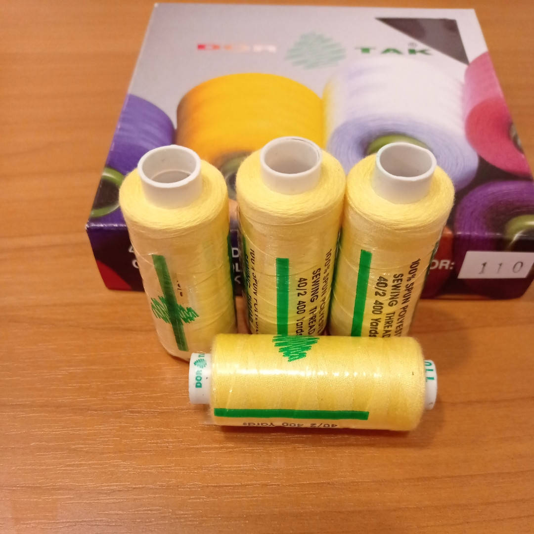 

Нитки швейные №40/2 Dor Tak (Дор Так) 400 yrd №110, Желтый