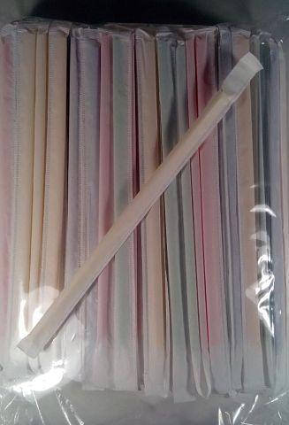 

Трубочка ровная d4.8-21см в индивидуальной упаковке Микс (200 шт)