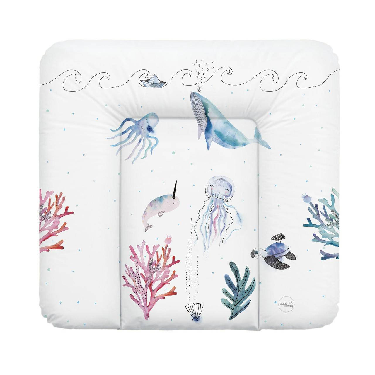 

Матрас пеленальный Ceba Baby 75x72 см мягкий на комод Ocean