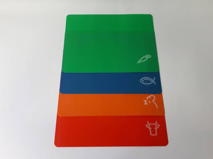 

Доска разделочная пластиковая для нарезания овощей гибкая для кухни в наборе 4 штуки для нарезки 38 * 28 cm, Разные цвета