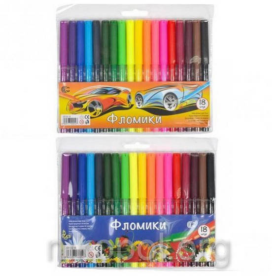 

Фломастер "С" "Фломики" CR550-18 18 цветов, Разные цвета