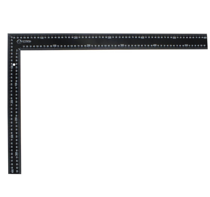 

Угольник строительный цельнометаллический, 400 х 600 мм Сталь 104835 (24267)