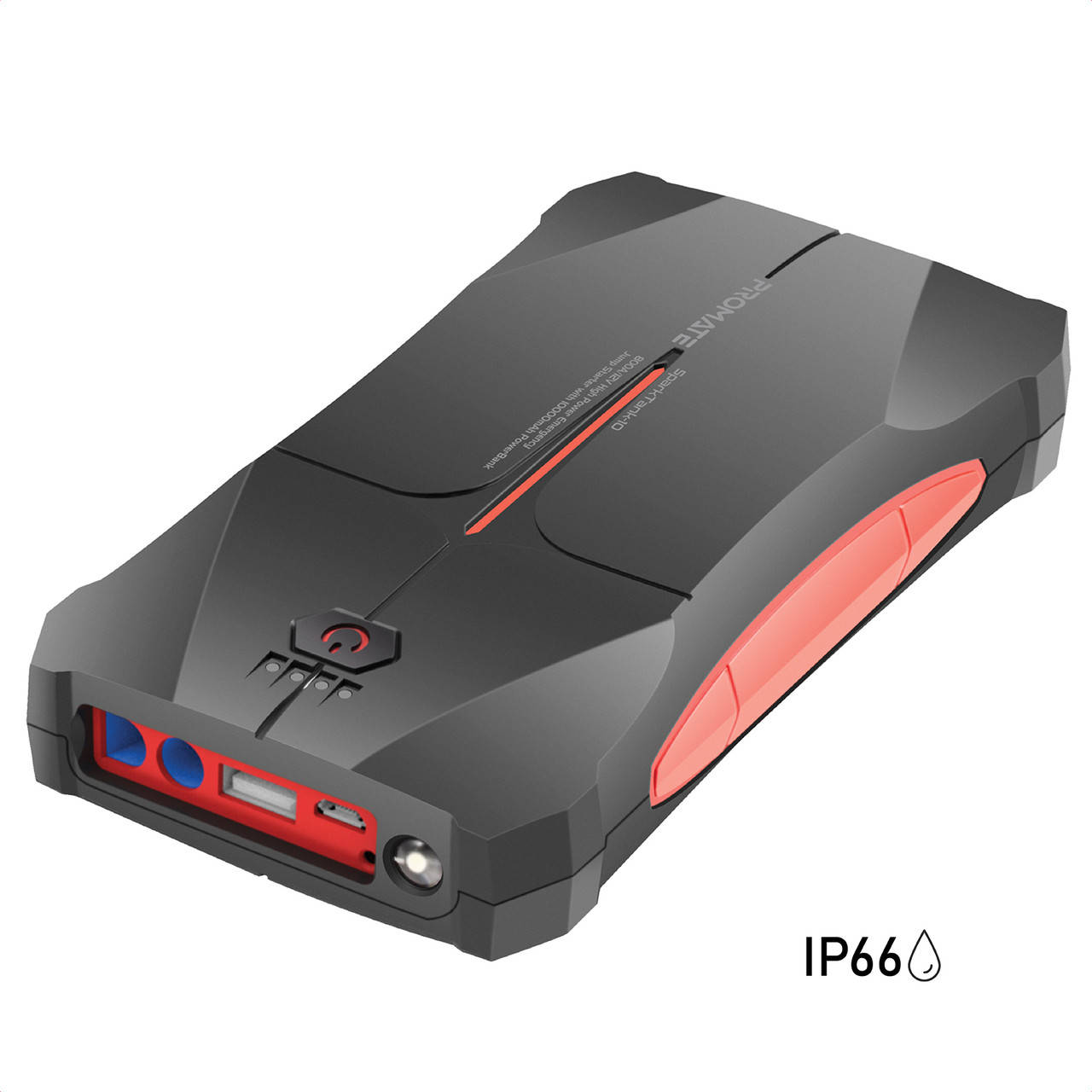 

Пуско-зарядное устройство 800A Promate SparkTank-10 10000 mAh Jump Starter USB 2.1А IP66 LED Black
