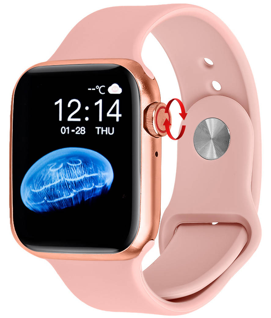 

Cмарт-часы Smart Watch Series 6 HW22 IP68, 44mm Aluminium, (Pink)