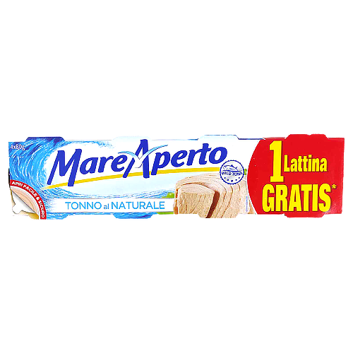 

Тунець Маре Аперто у власн.соці (спайка) Mare Aperto 4*80g 24пач/ящ (Код : 00-00003280)