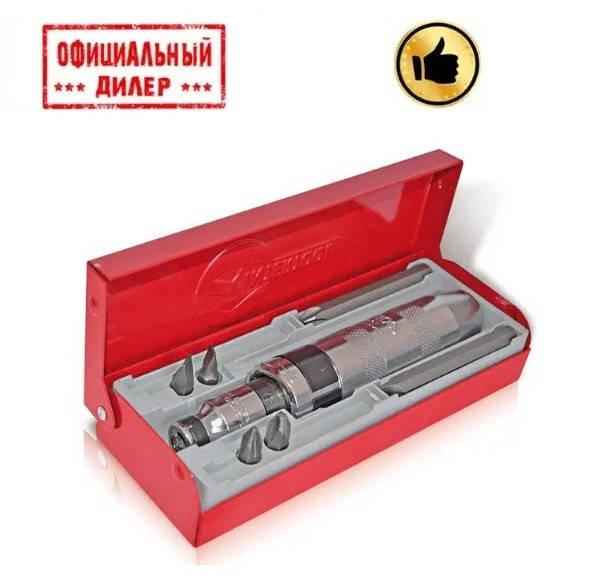 

Отвертка ударная c комплектом насадок в металлическом футляре INTERTOOL HT-0431