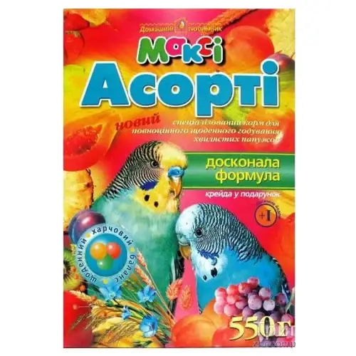 

Макси корм для попугаев ассорти, 550 г