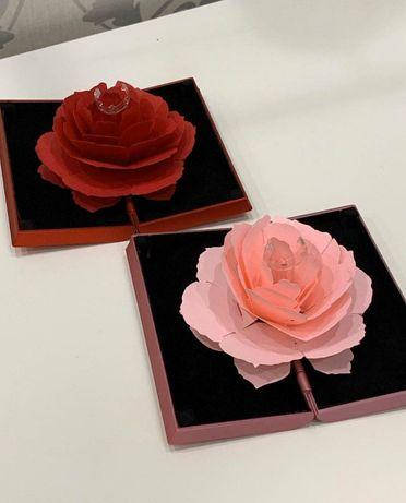 

Футляр 3Д-Роза для колец (высокого качества) Премиум подарочная коробочка для кольца, Красный