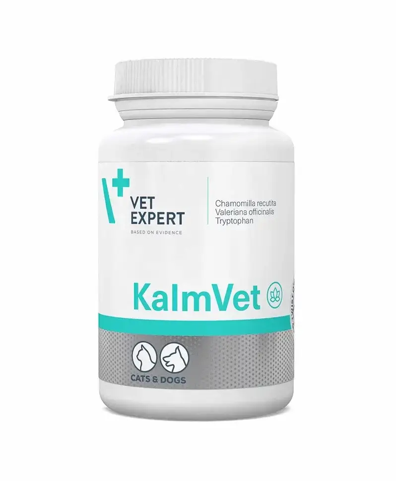 

Vet Expert КалмВет (60 капс.Twist off) - стрес, неспокій 1т/10кг/день(триптофан, ромашка, валеріана)