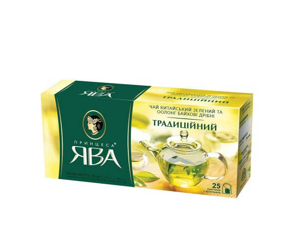 

Чай китайський зелений та оолонг байхові дрібні у пакетиках, «Традиційний» 45 г ТМ «Принцеса ЯВА»