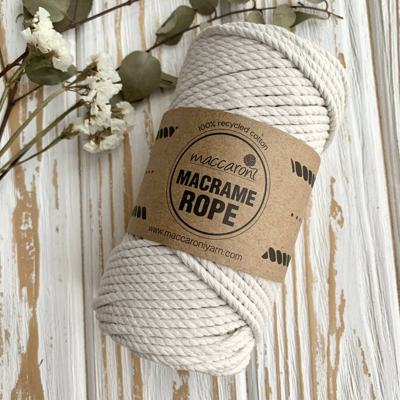 

Эко шнур Macrame Rope 4 мм, цвет Молочный