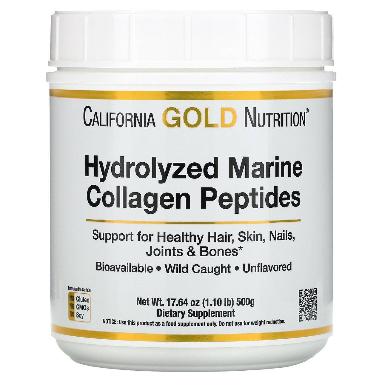 

Коллаген морской California Gold Nutrition Marine Collagen Peptides 500гр без добавок