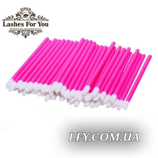 

Аппликаторы для ресниц (макробраши) малиновые 50шт