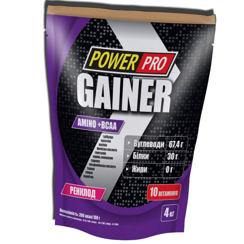 

Высокоуглеводный гейнер для набора массы Power Pro Gainer 4 кг