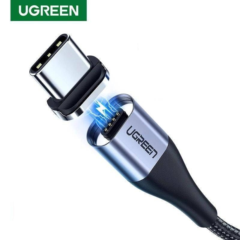 

UGREEN магнитный зарядный кабель для быстрой зарядки с разъёмом type C, Черный