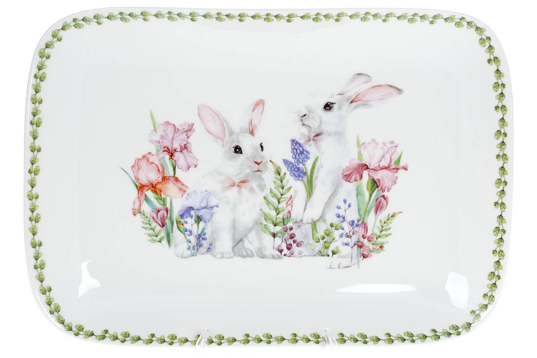 

Блюдо прямоугольное фарфоровое "Весенняя история" 33см